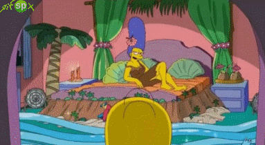 Colección gifs porno Los Simpsons, Homer y Marge sexo