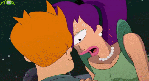 Fry y Leela de Futurama, chupada